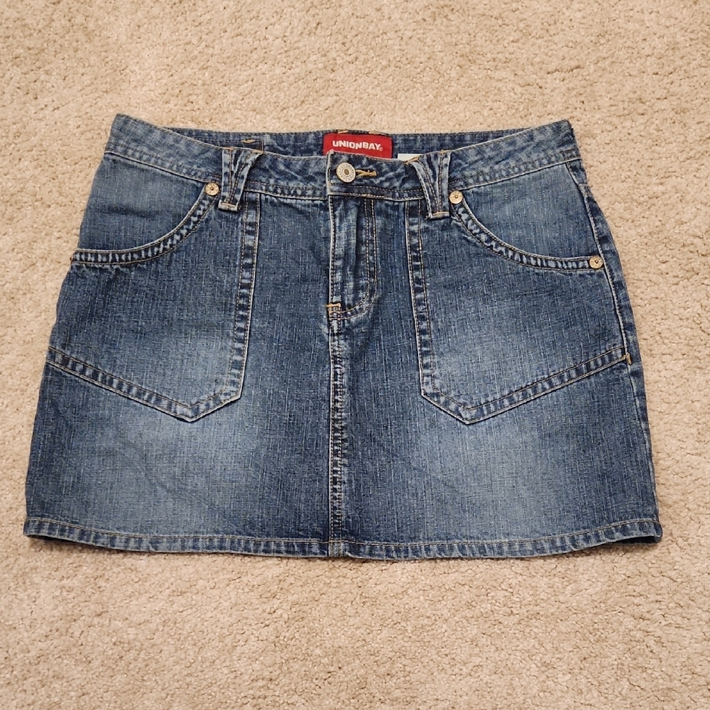 UNIONBAY Blue Denim Mini Skirt Casual
